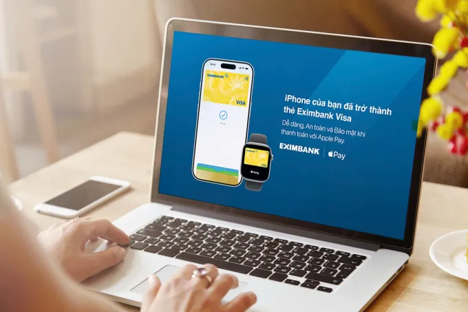 Thẻ Eximbank Visa được tích hợp vào Apple Pay.