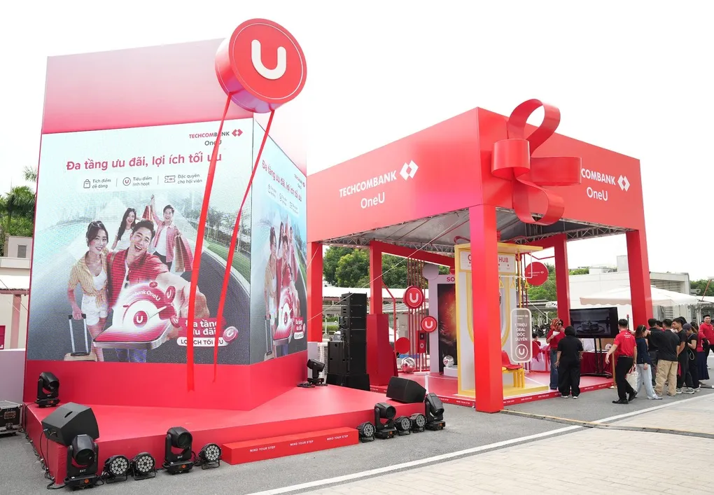 Gian hàng giới thiệu Techcombank OneU. Ảnh: Techcombank